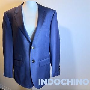 INDOCHINO Hemsworth Deep Blue 100% Wool Blazer